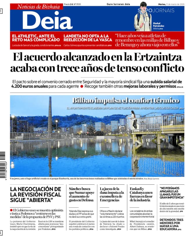 Capa jornal Deia-Noticias de Bizkaia 2025-03-11