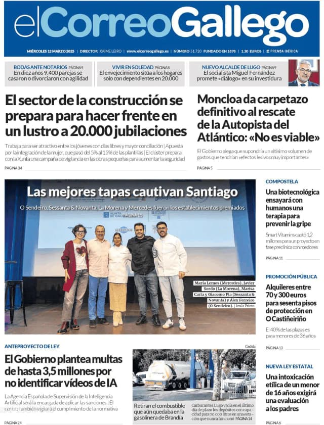 Capa jornal El Correo de Gallego 2025-03-12