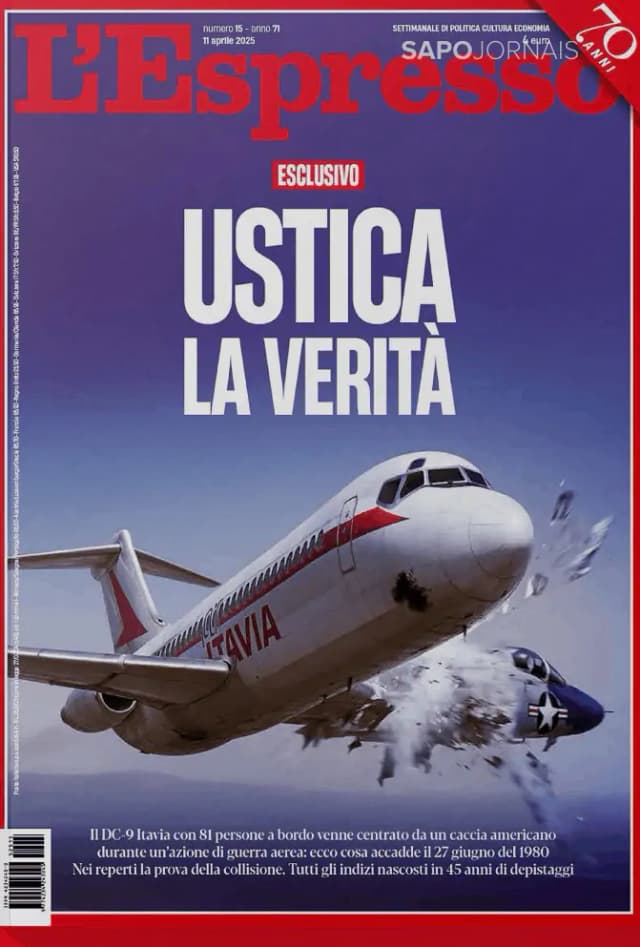 Capa jornal L'Espresso 2025-04-11