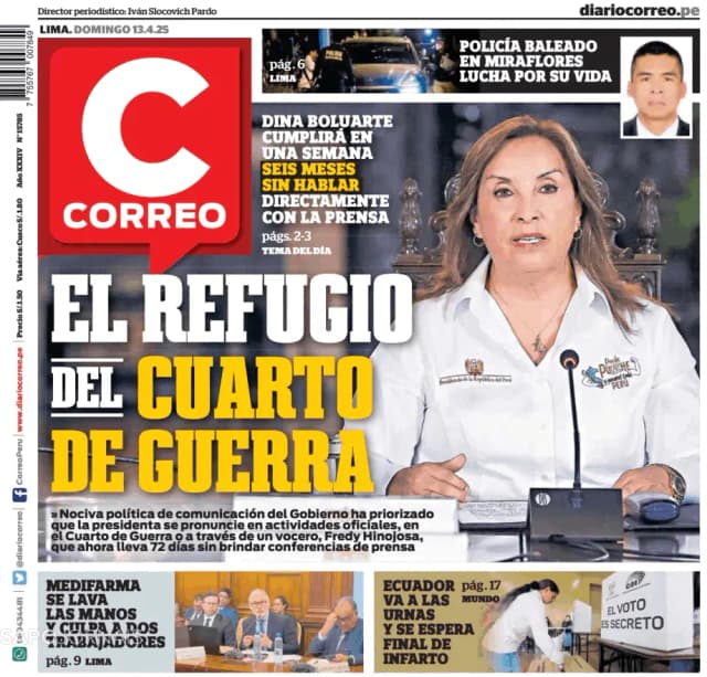 Capa jornal Diario Correo 2025-04-14