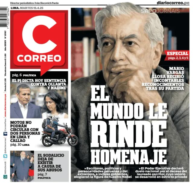 Capa jornal Diario Correo 2025-04-15