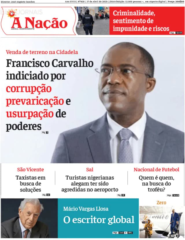 Capa jornal A Nação 2025-04-17