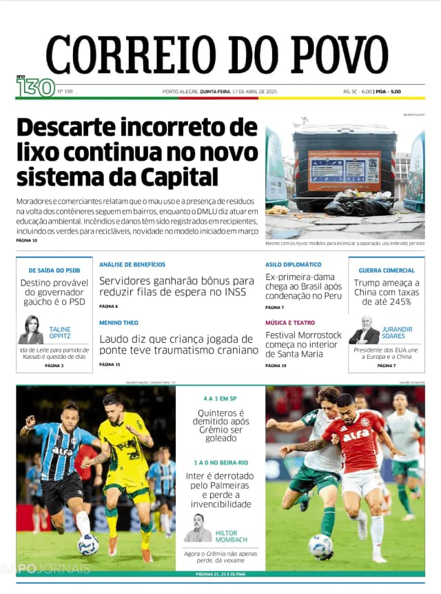 Capa jornal O Imparcial 2025-04-17