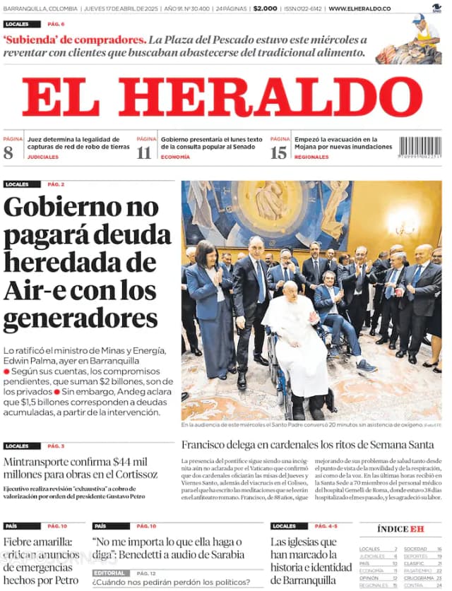 Capa jornal El Heraldo 2025-04-17