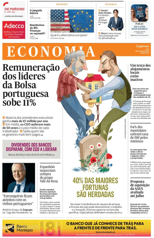 Capa jornal Economia/ Expresso 2025-04-18