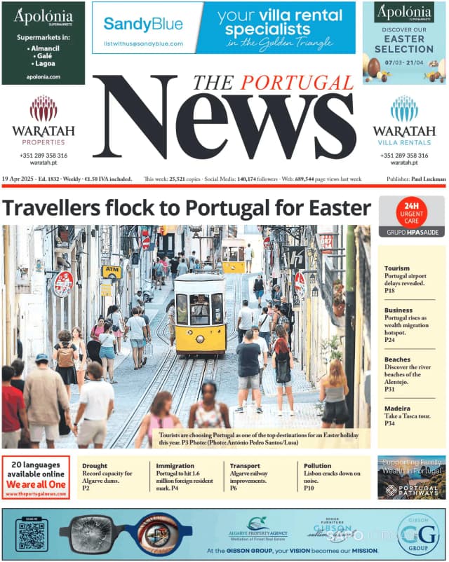 Capa jornal The Portugal News 2025-04-18