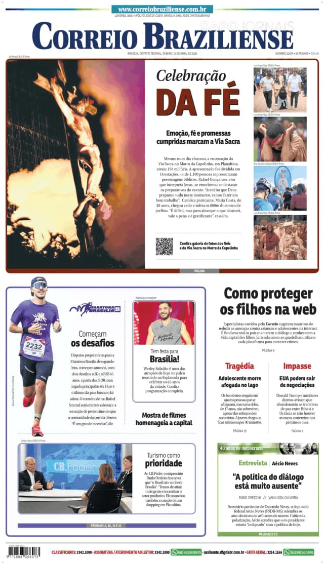 Capa jornal Correio Braziliense 2025-04-19