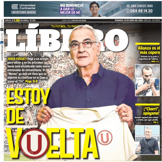Capa jornal Líbero 2025-04-20