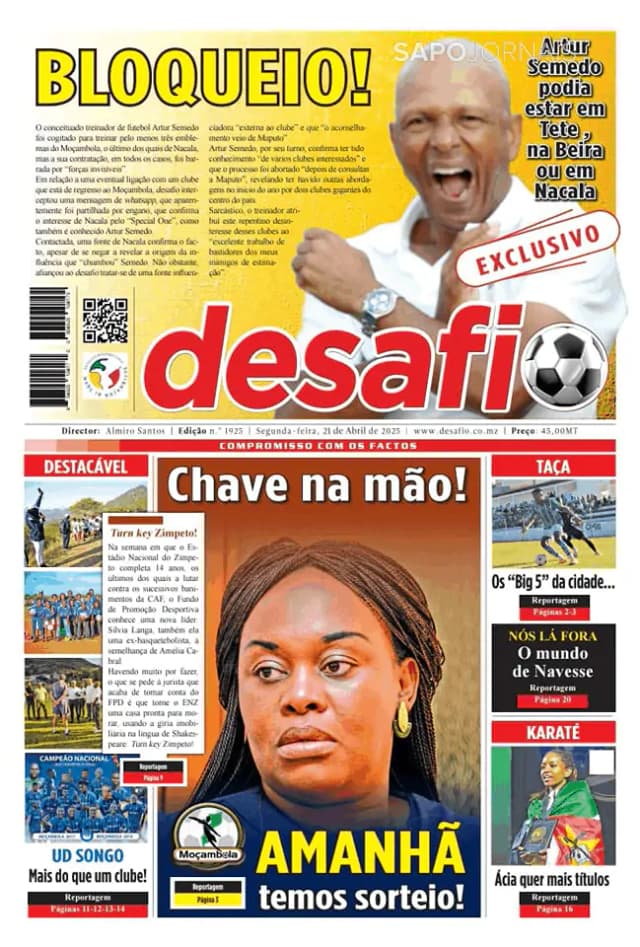 Capa jornal Desafio 2025-04-21