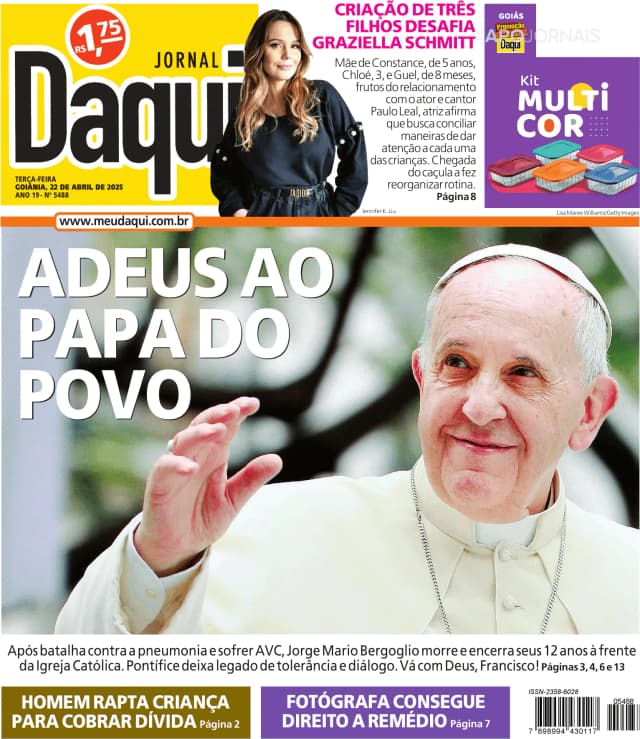 Capa jornal O Popular 2025-04-22