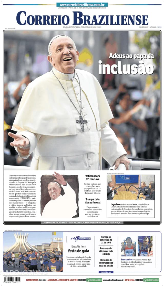 Capa jornal Correio Braziliense 2025-04-22