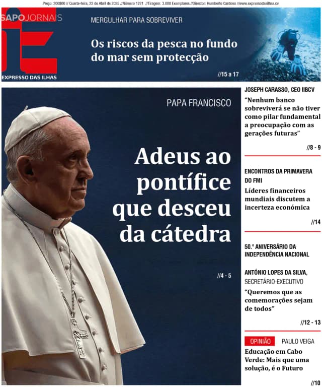 Capa jornal Expresso das Ilhas 2025-04-23