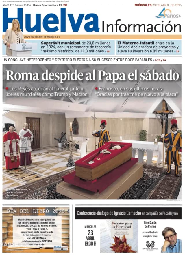Capa jornal Huelva Información 2025-04-23
