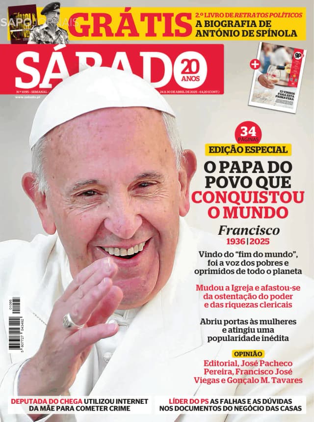 Capa jornal Sábado 2025-04-24