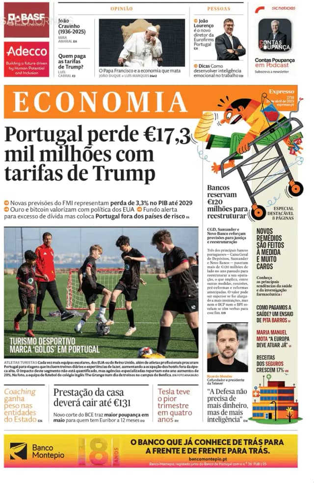 Capa jornal Economia/ Expresso 2025-04-25