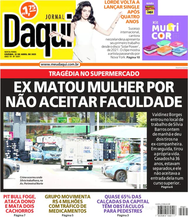 Capa jornal O Popular 2025-04-25