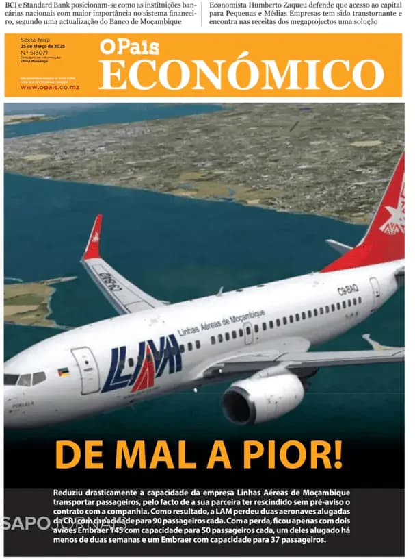 Capa jornal O País - Económico 2025-04-25