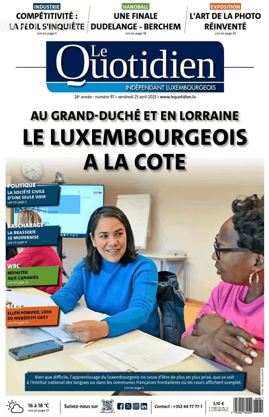 Capa jornal Le Quotidien 2025-04-25