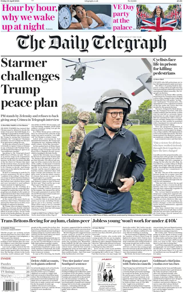 Capa jornal Metro London 2025-04-25