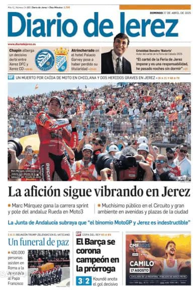 Capa jornal Diario de Jerez 2025-04-27