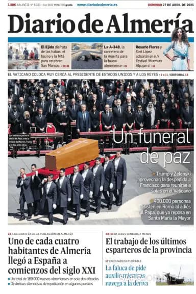 Capa jornal Diario de Almería 2025-04-27
