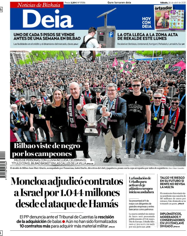 Capa jornal Deia-Noticias de Bizkaia 2025-04-26