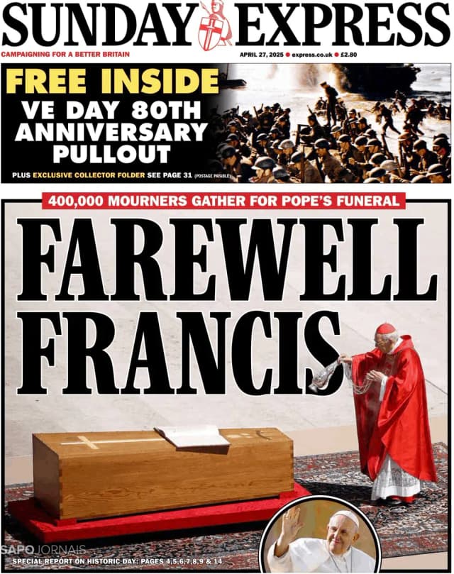 Capa jornal Daily Express 2025-04-27