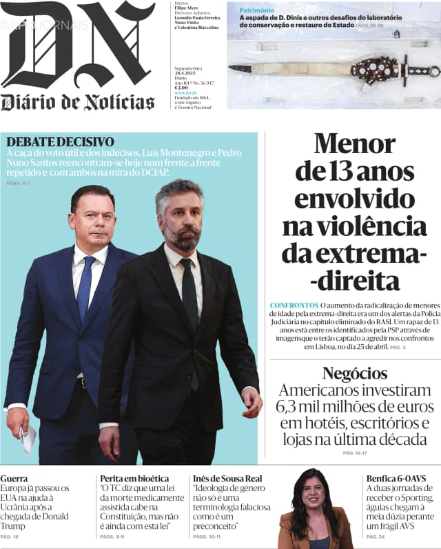 Capa jornal O Jornal Económico 2025-04-28