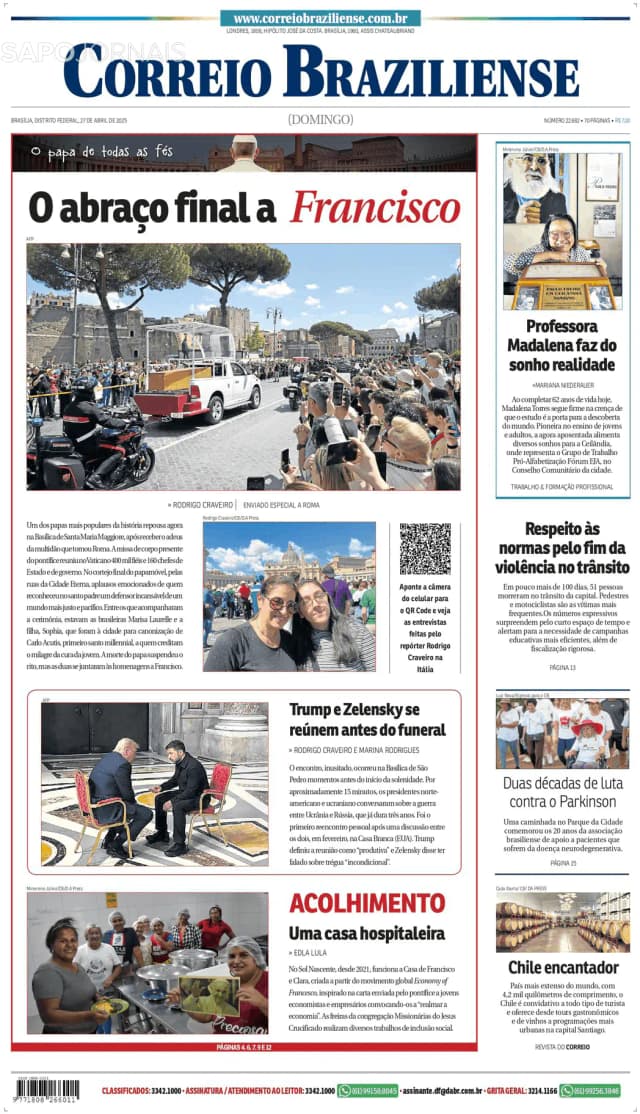 Capa jornal Correio Braziliense 2025-04-27