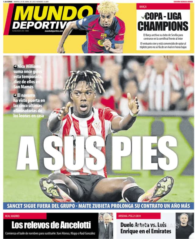 Capa jornal Mundo Deportivo (Bizkaia-Araba) 2025-04-29