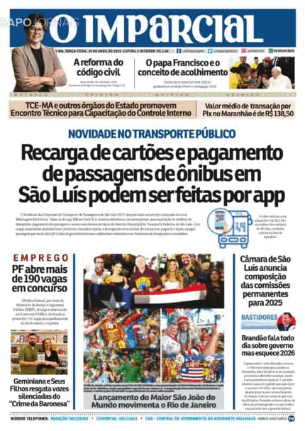 Capa jornal O Imparcial 2025-04-29