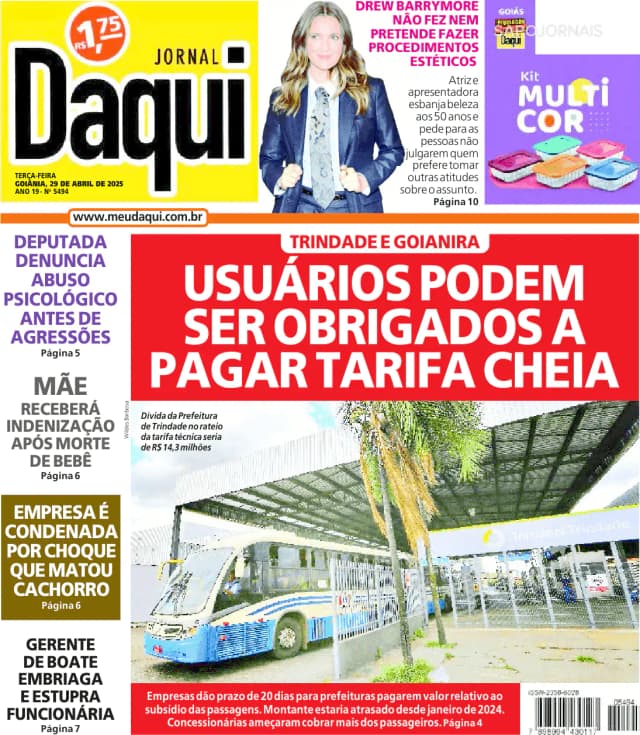 Capa jornal O Popular 2025-04-29