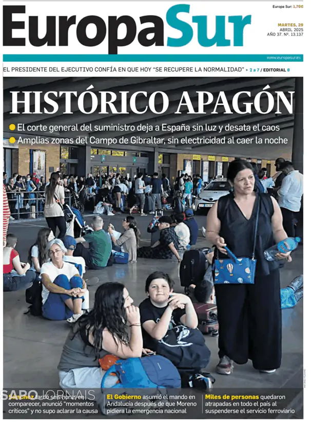 Capa jornal Europa Sur 2025-04-29