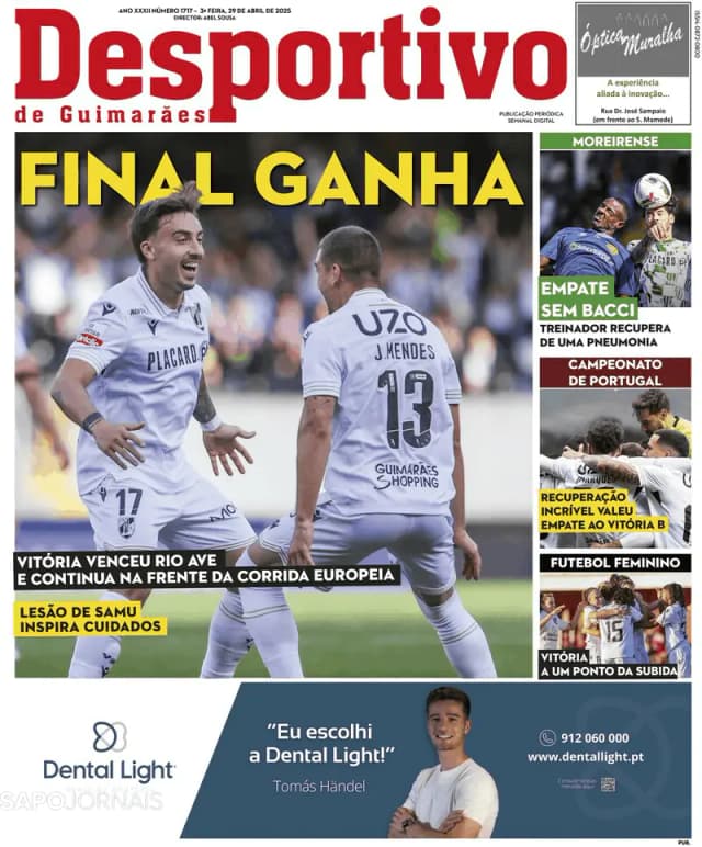 Capa jornal Desportivo de Guimarães 2025-04-29
