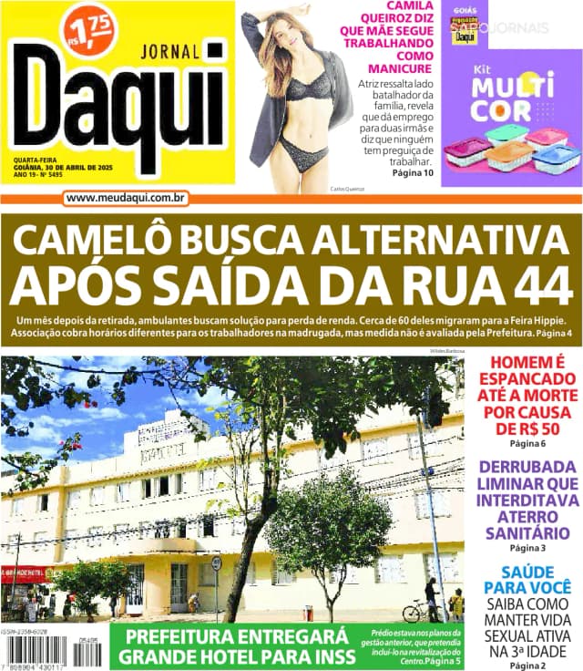 Capa jornal O Popular 2025-04-30