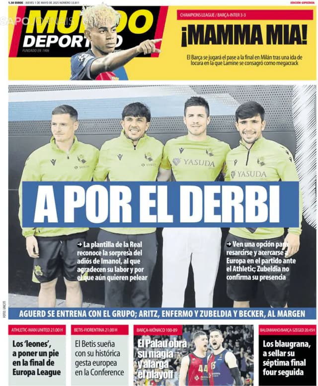 Capa jornal Mundo Deportivo (Gipuzkoa) 2025-05-01
