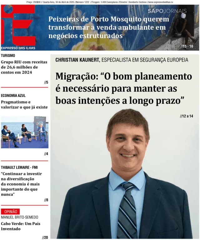 Capa jornal Expresso das Ilhas 2025-04-30