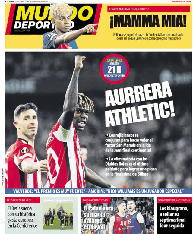 Capa jornal Mundo Deportivo (Bizkaia-Araba) 2025-05-01