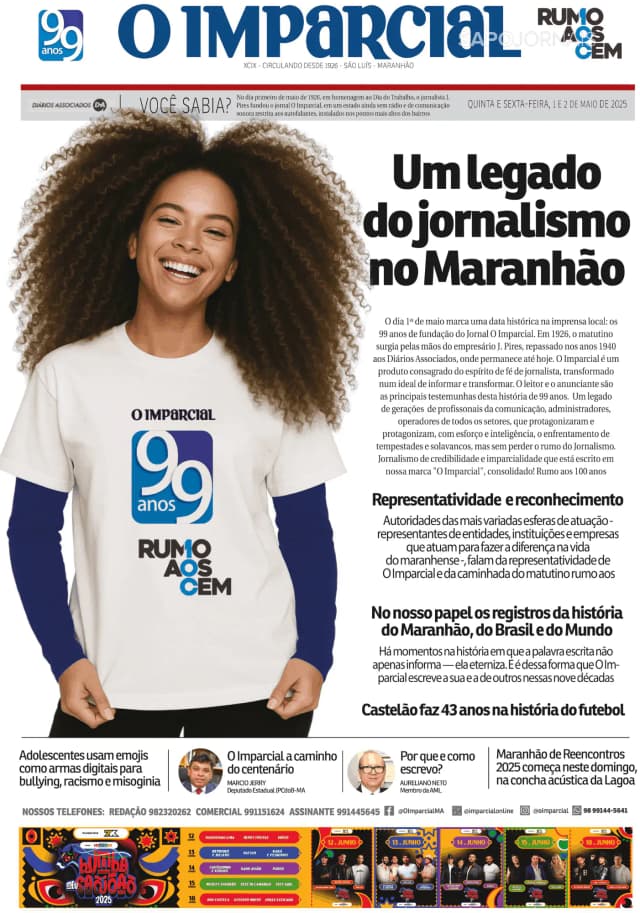 Capa jornal O Imparcial 2025-05-01