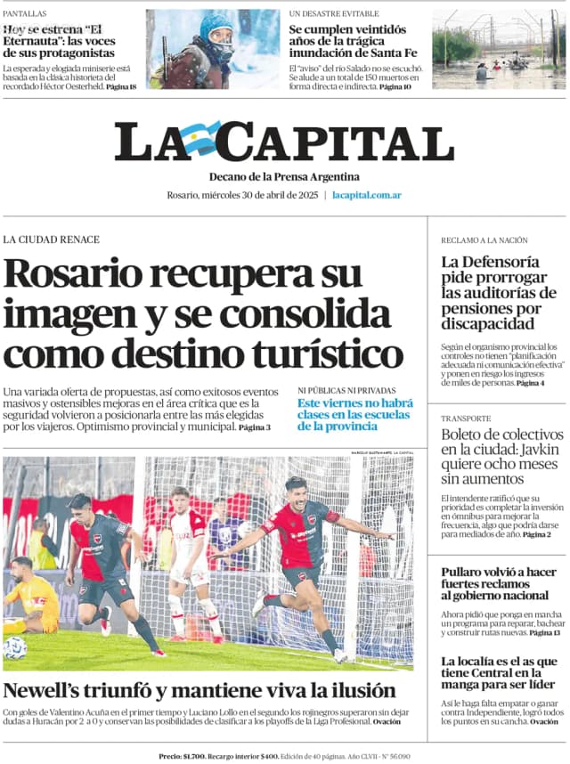 Capa jornal La Capital 2025-05-01