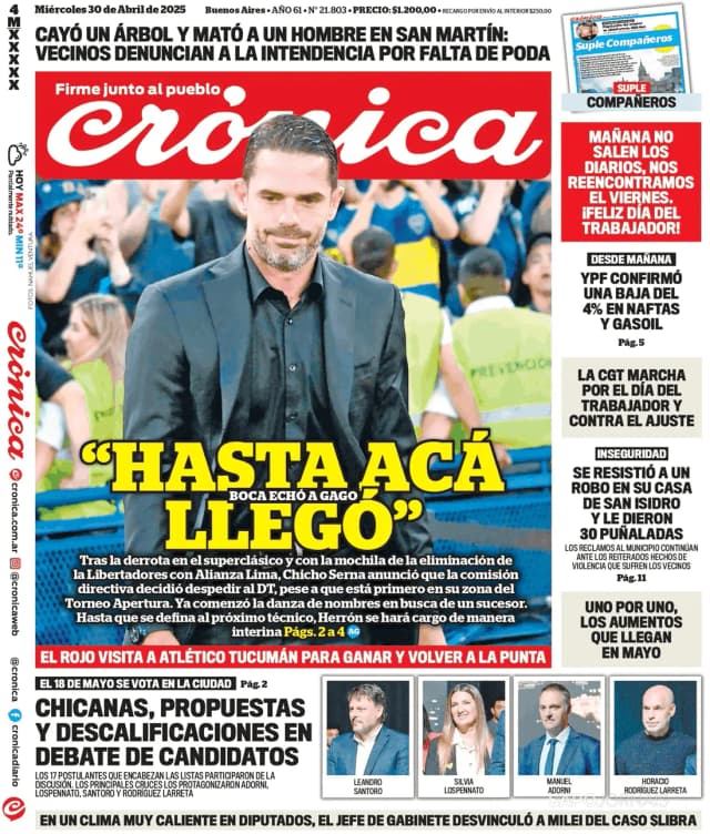 Capa jornal Crónica 2025-05-01