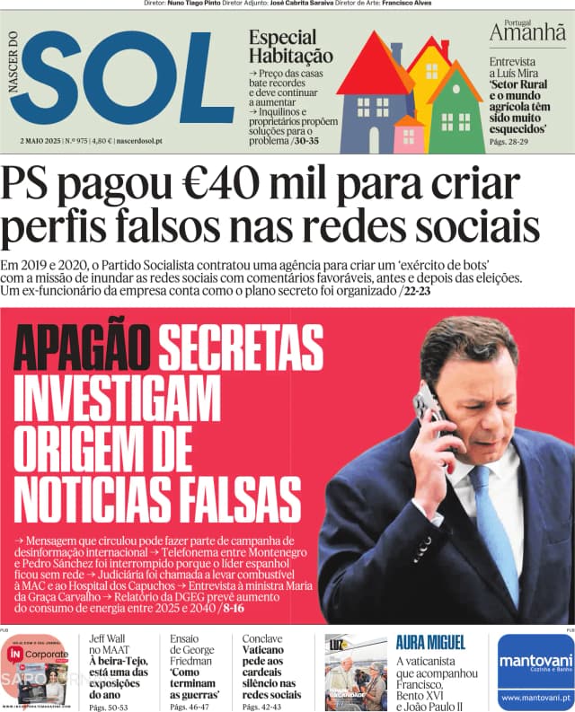 Capa jornal Nascer do SOL 2025-05-02