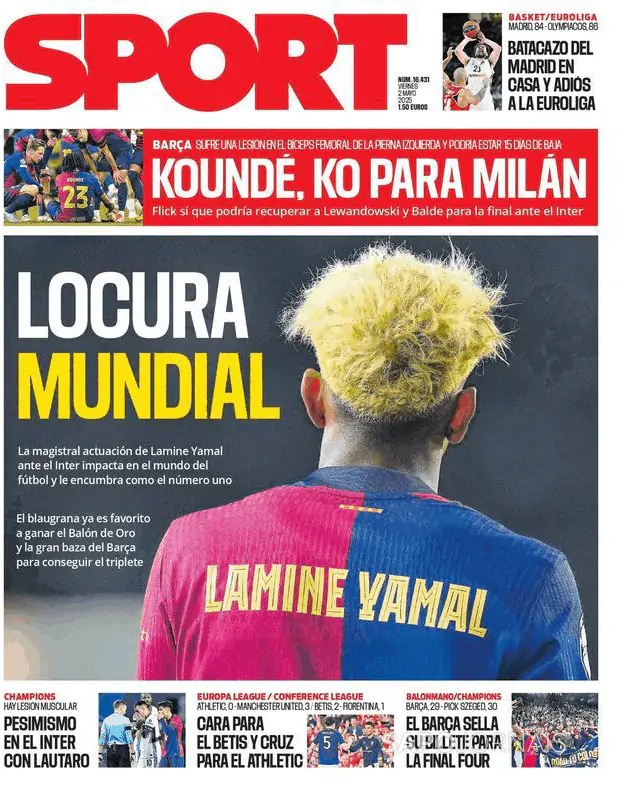 Capa jornal Sport 2025-05-02
