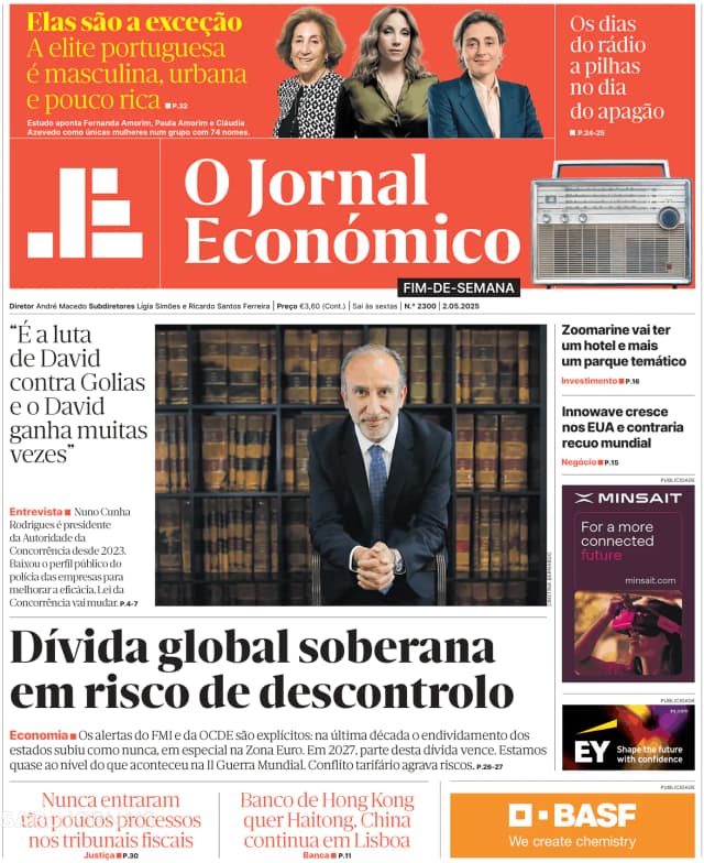 Capa jornal O Jornal Económico 2025-05-02