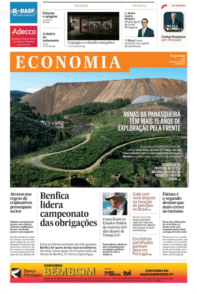 Capa jornal Economia/ Expresso 2025-05-02