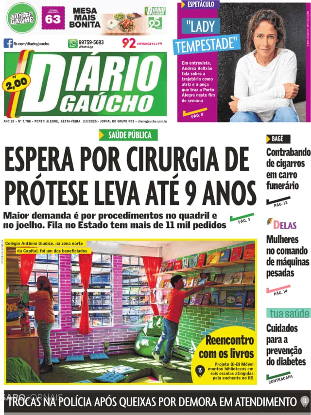 Capa jornal Diário Gaúcho 2025-05-02