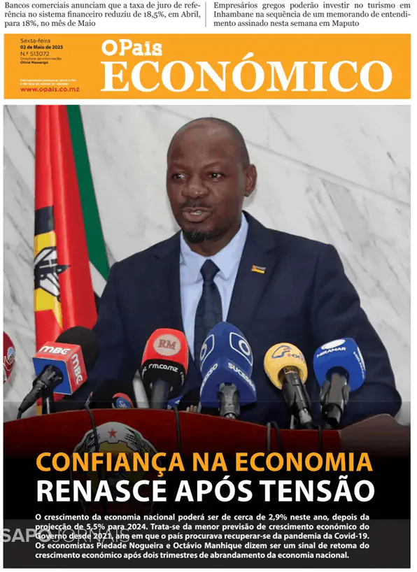Capa jornal O País - Económico 2025-05-02