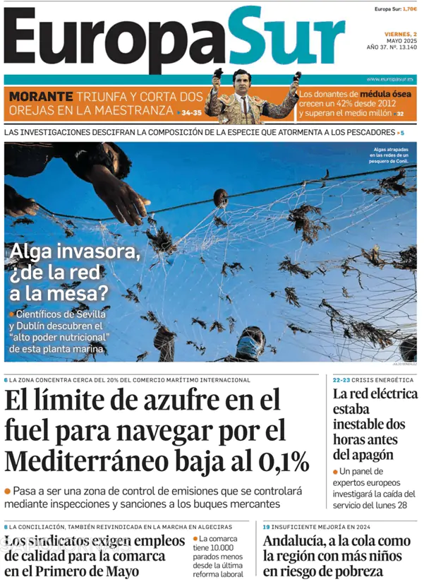 Capa jornal Europa Sur 2025-05-02