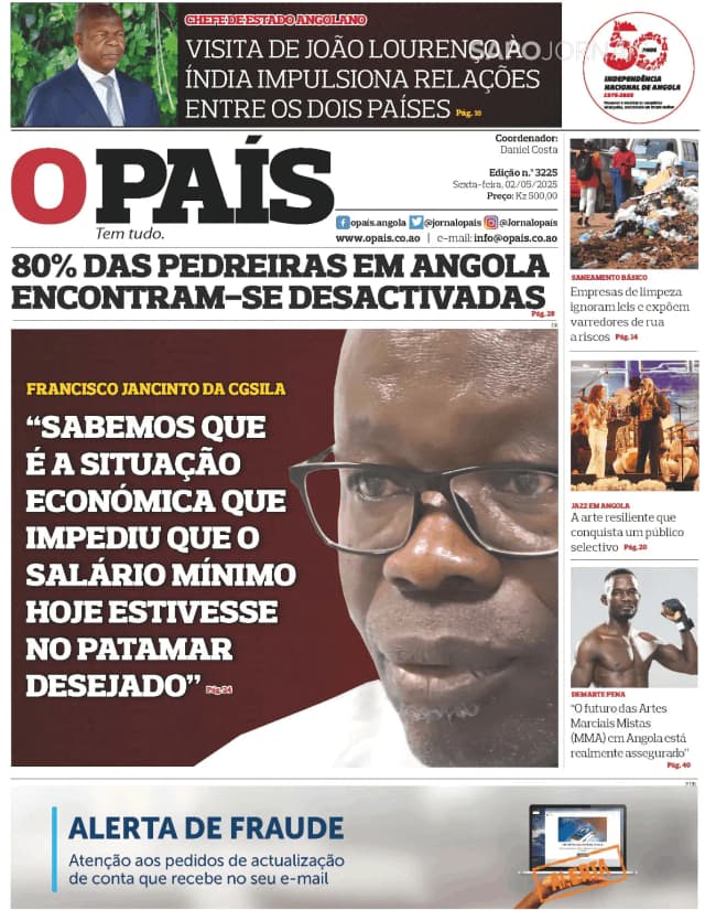 Capa jornal O País 2025-05-02