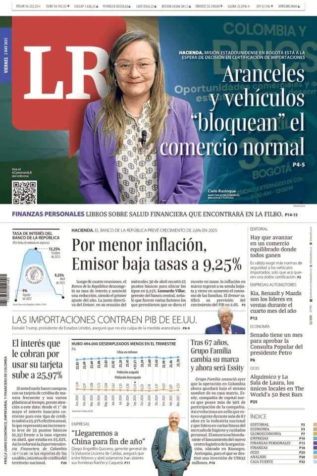 Capa jornal La Republica 2025-05-02